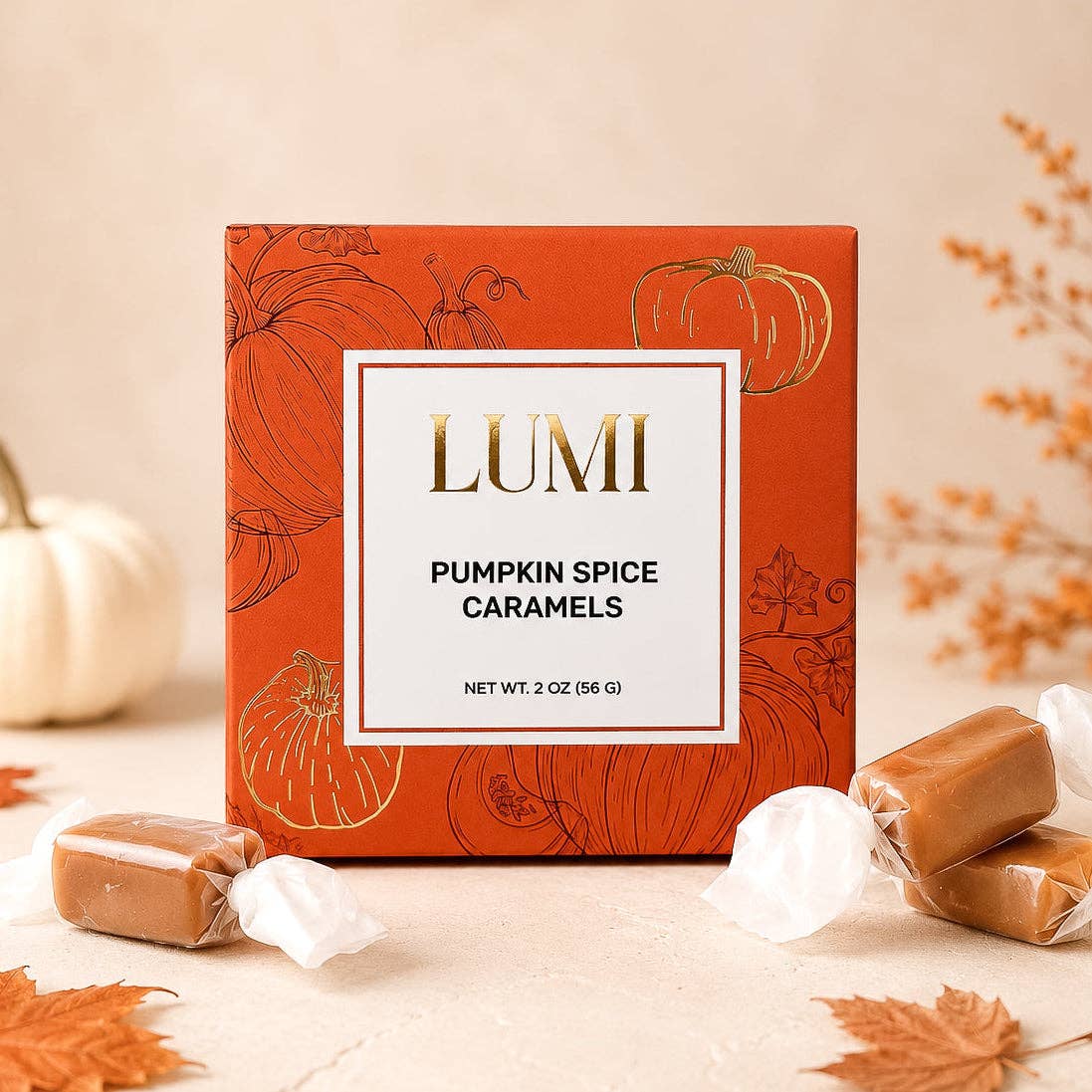 Fall Classic Pumpkin Spice Caramels, 2 oz