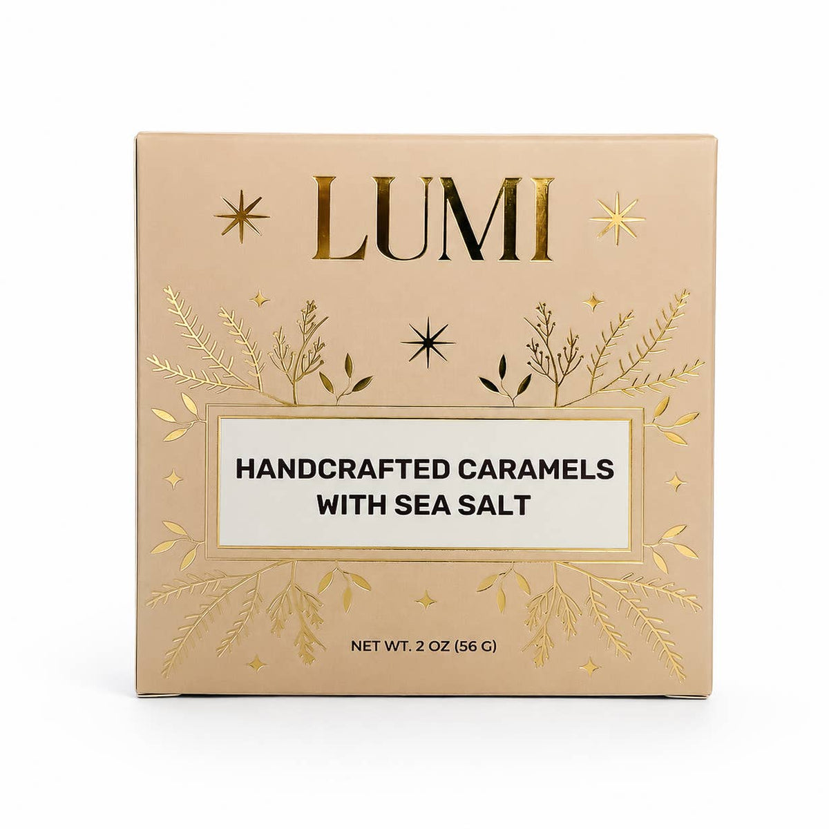 Fall Handcrafted Caramels with Sea Salt – Beige Box, 2 oz