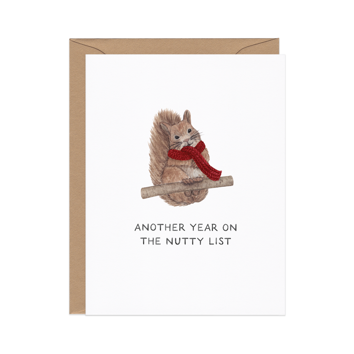 On The Naughty List — Funny Nutty Squirrel Christmas Card