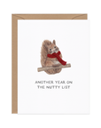 On The Naughty List — Funny Nutty Squirrel Christmas Card