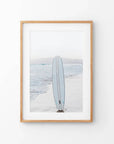 Blue Surfboard Print. Ocean Beach Wall Art: 8x10 inches / Print - unframed