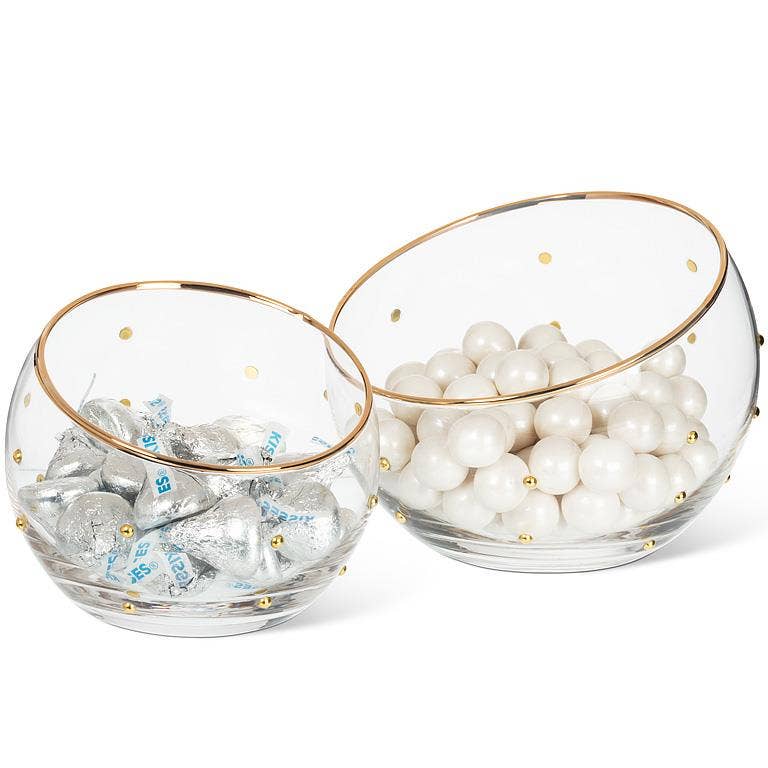 Medium Angled Bowl with Dots