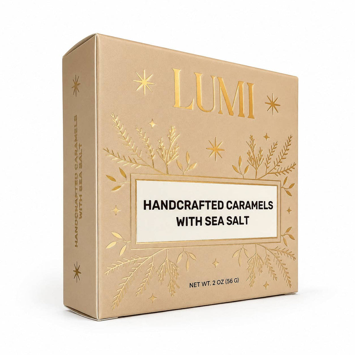 Fall Handcrafted Caramels with Sea Salt – Beige Box, 2 oz