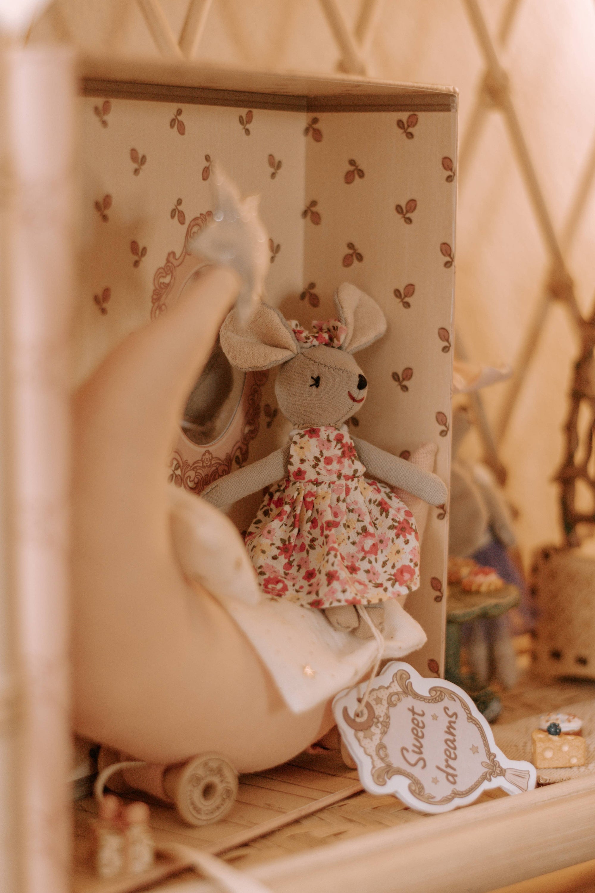 Sweet Dreams Mouse on Moon Plush | Keepsake Nursery Gift &amp; Children's Toy