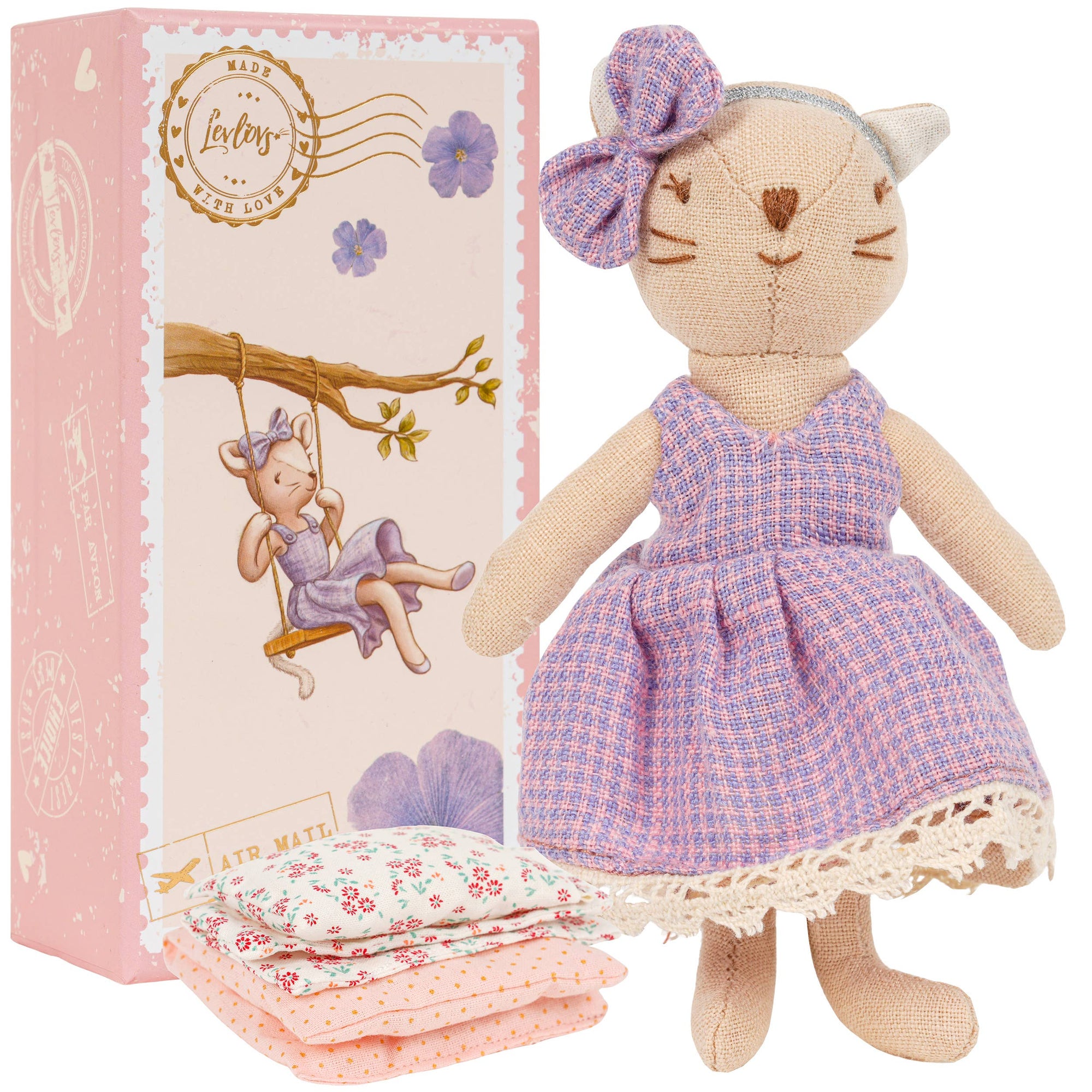 Cat Victoria Plush Doll with Keepsake Air Mail Box