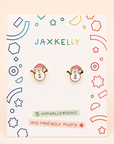 Snowman Enamel Flat Back Kids Earrings