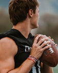 "Game Day" Red/White/Black Hair Bracelets