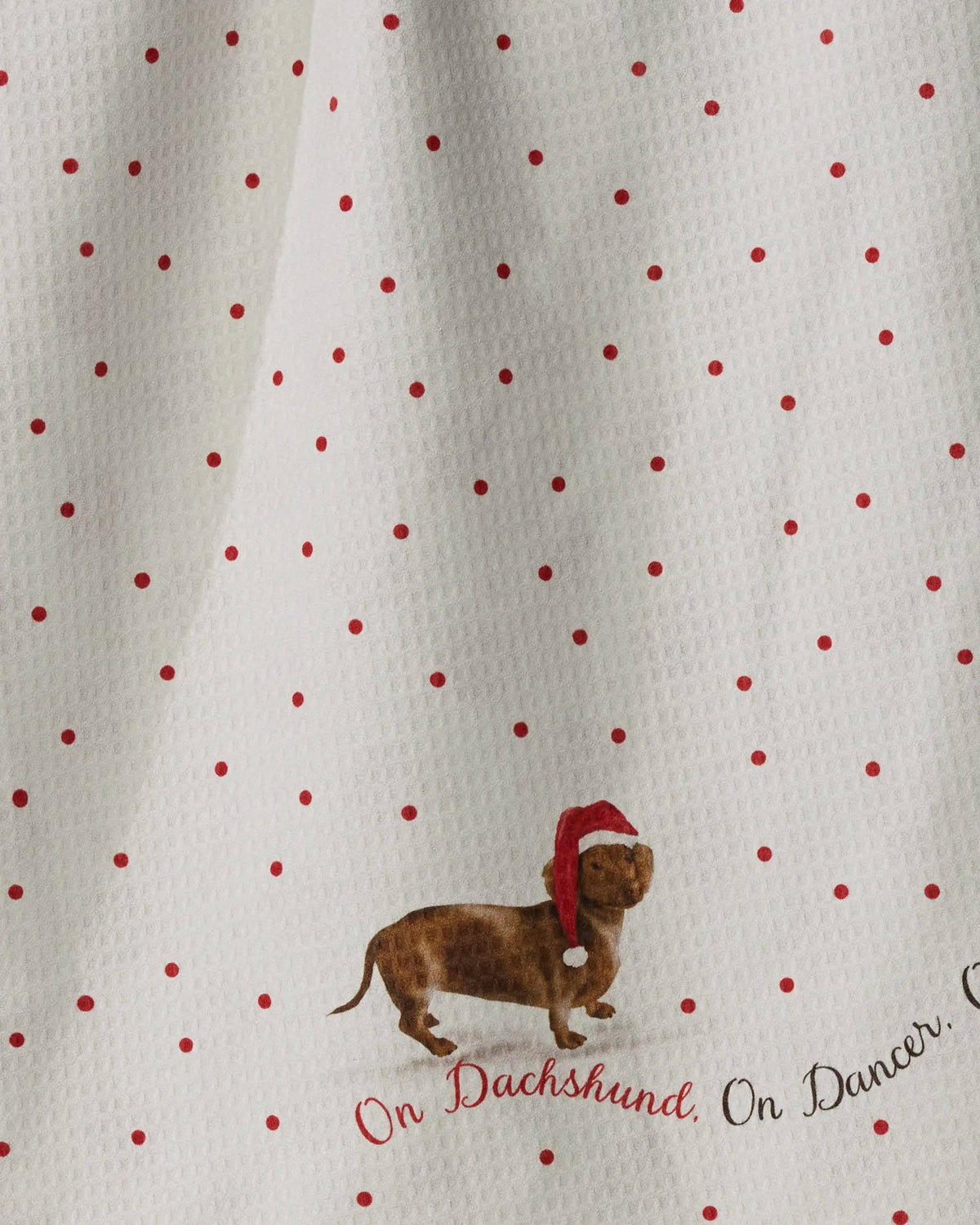 Dachshund Dash - Geometry LUXE Double-Sided Kitchen Tea Towel - Holiday 2026