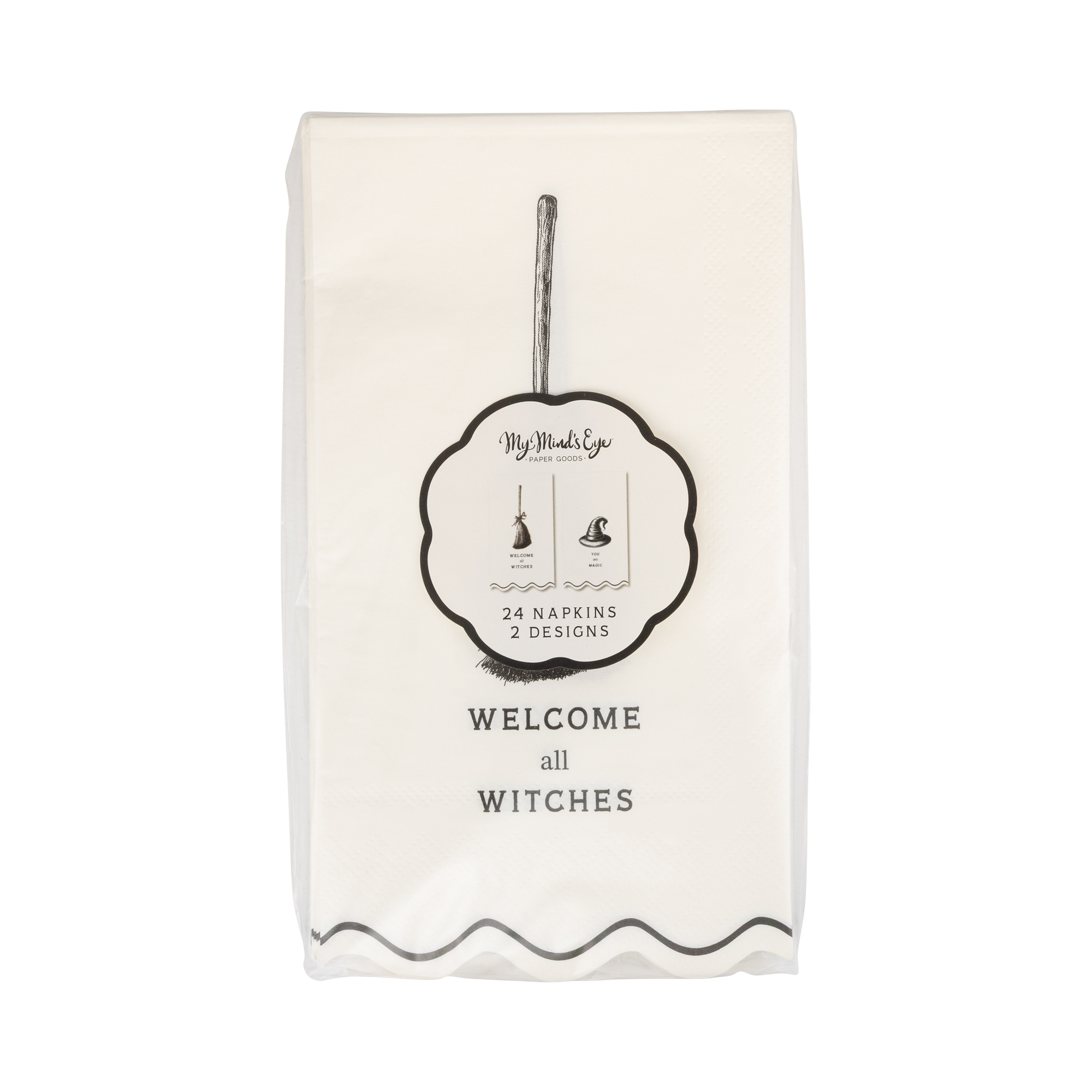 Welcome Witches Dinner Napkin Set | Halloween Party Table Decor