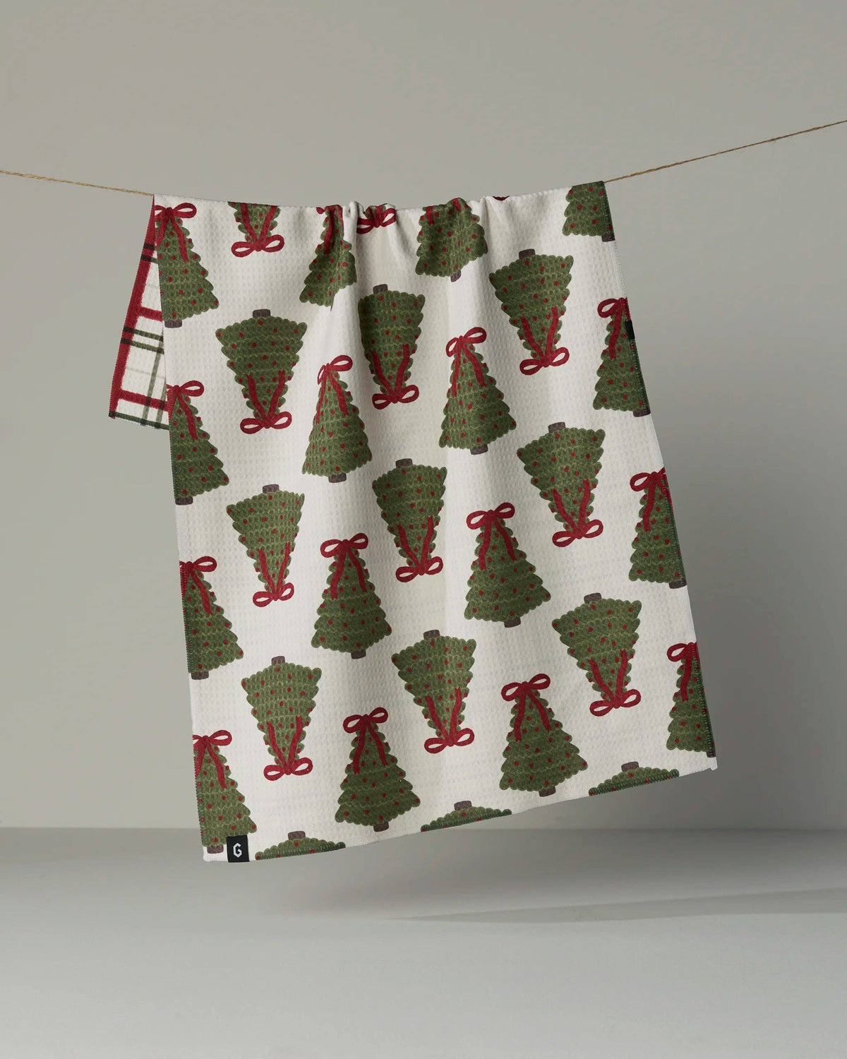 Ribbon Pines - Geometry LUXE Double-Sided Kitchen Tea Towel - Holiday 2026