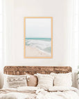 Neutral Summer Photo. Blue Ocean Waves, Sandy Beach
