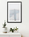 Blue Surfboard Print. Ocean Beach Wall Art: 16x20 inches / Print - unframed