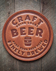 Craft Beer Leather Coaster