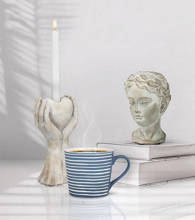Graphic Stripes Mug-Blue-3.5"H(13oz)