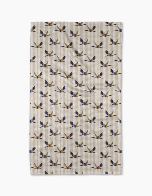 Striped Nautical Birds Tea Towel