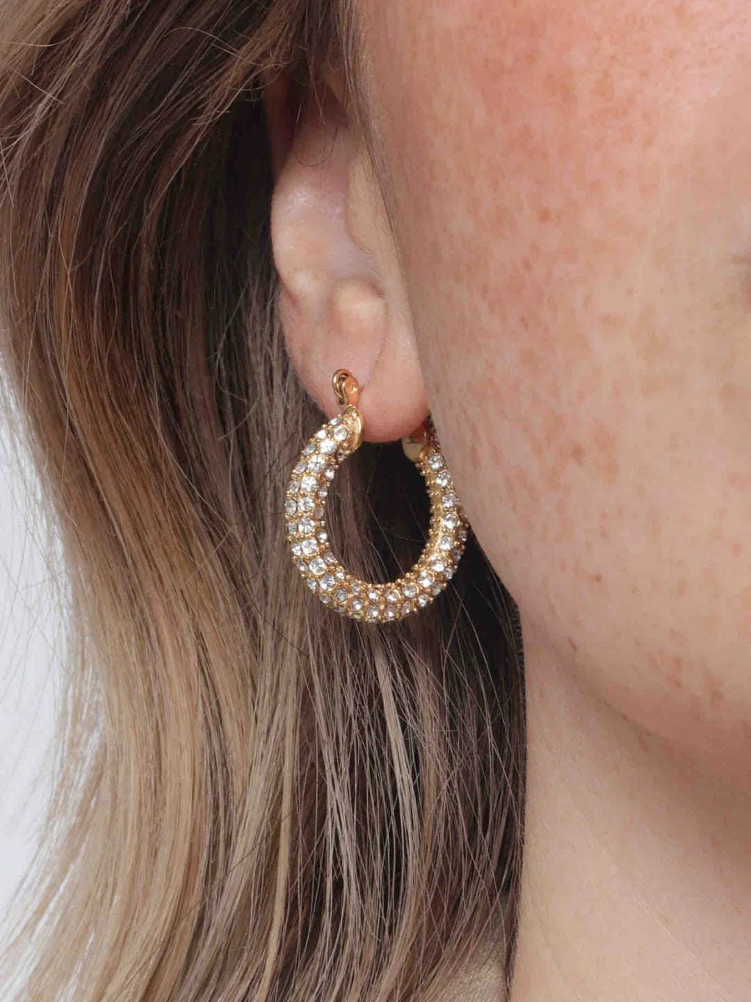 AUDREY HOOPS - pave - GOLD