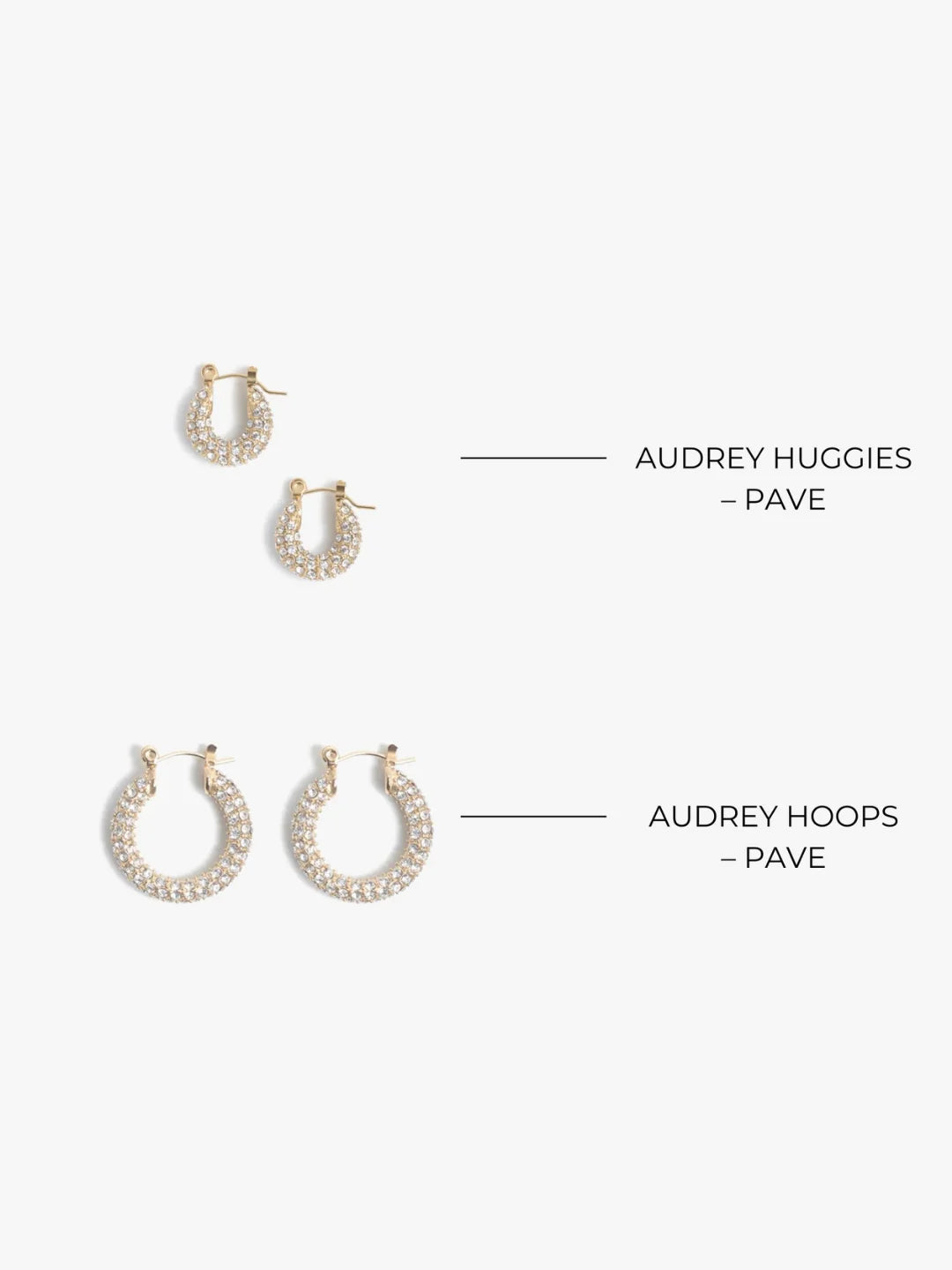 AUDREY HOOPS - pave - GOLD