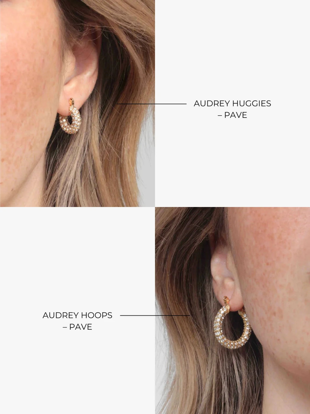 AUDREY HOOPS - pave - GOLD