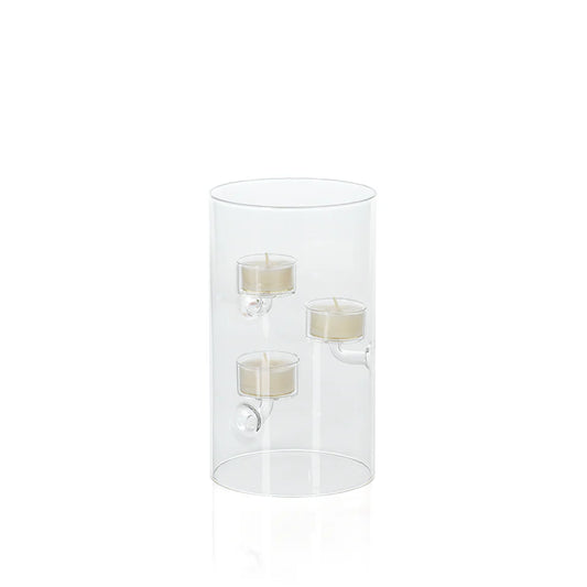 Suspended Glass Tealight Holder/Hurricane-4.75x8.2