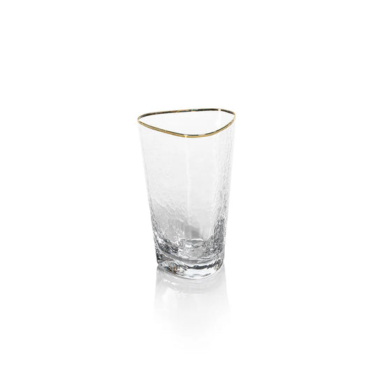 Aperitivo Triangular HB Glass, Clear w/ Gold Rim