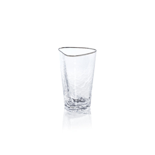 Aperitivo Triangular Highball Glass, Clear w/ Platinum Rim