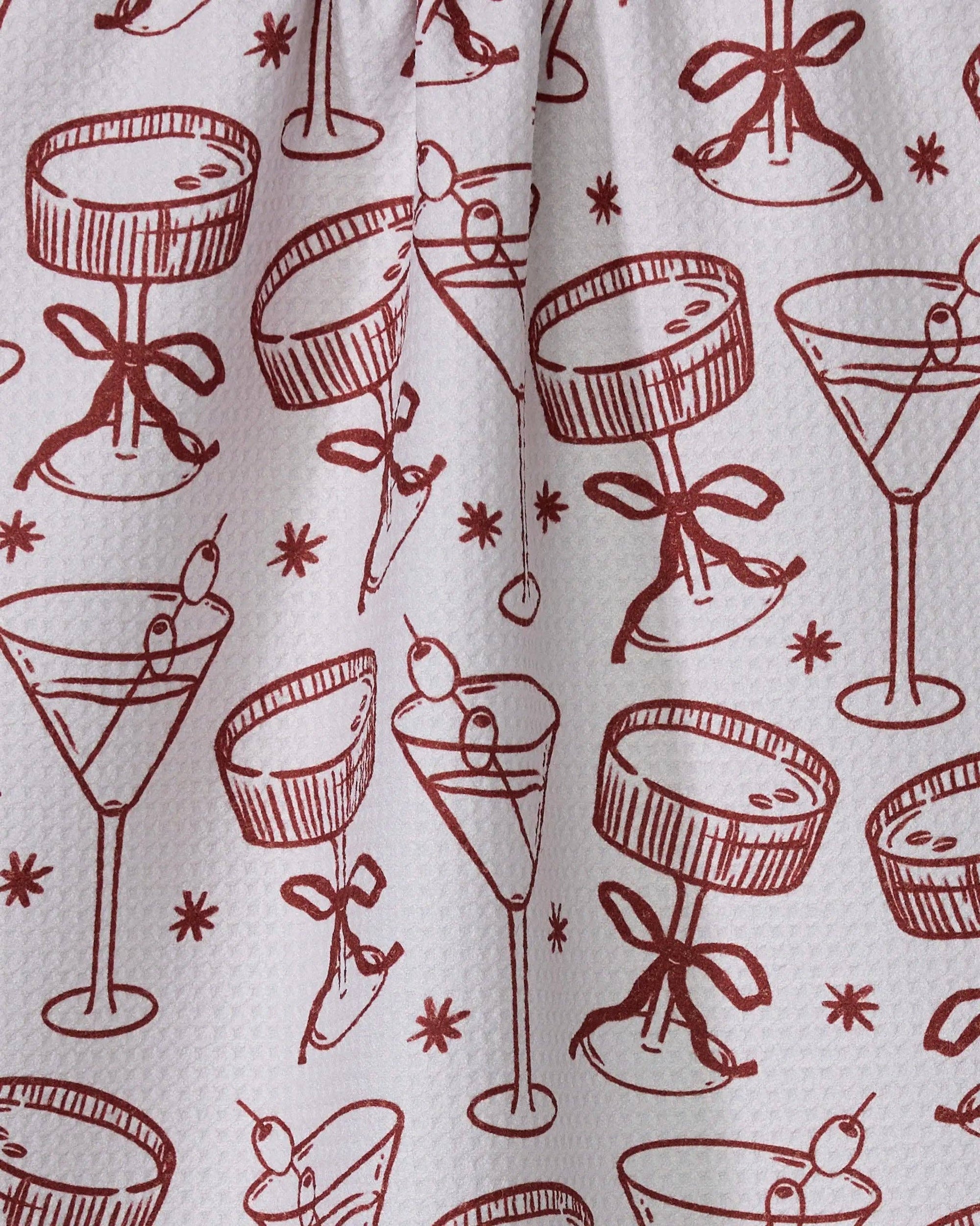 Eco-friendly Soiree tea towel by Geometry House featuring sustainable Geoweave design and festive modern print.