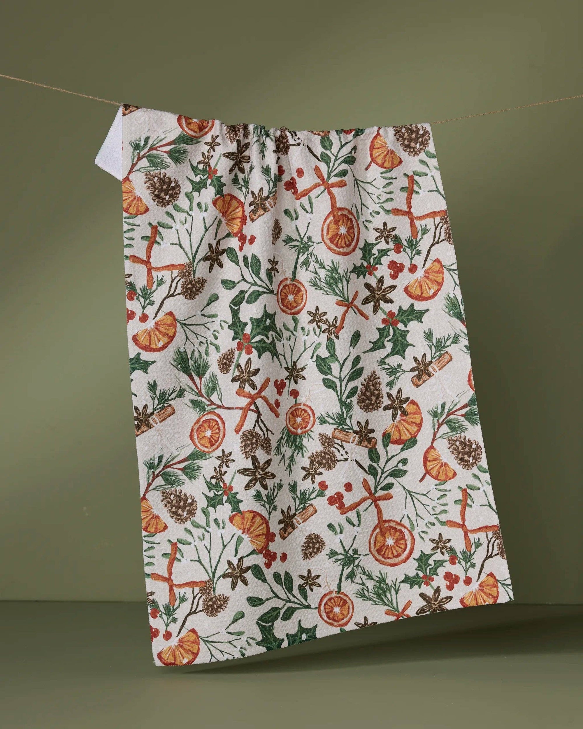 Canela Geometry Kitchen Tea Towel made from recycled materials, ultra-absorbent and quick-drying Geoweave fabric.
