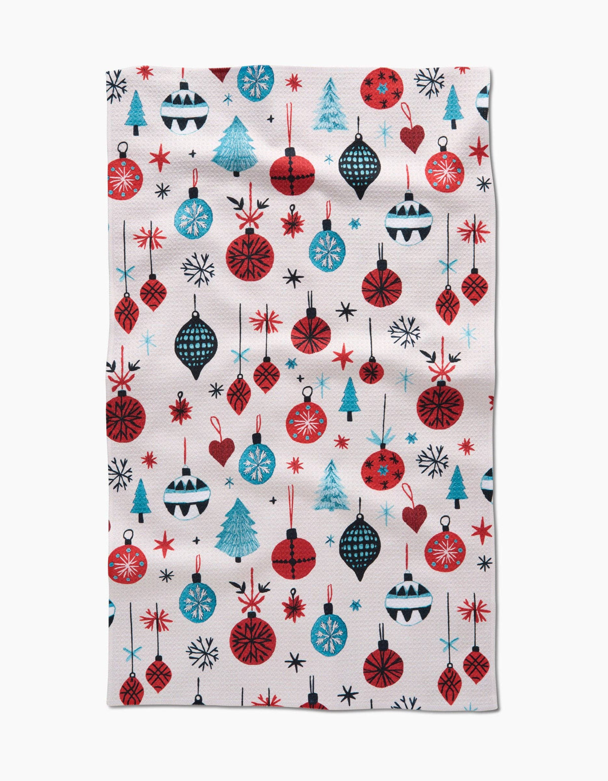 Embroidered Ornaments Geometry Kitchen Tea Towel made from recycled materials, ultra-absorbent and quick-drying.
