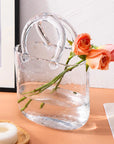 Glass Purse Vase Clear