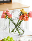 Glass Purse Vase Clear
