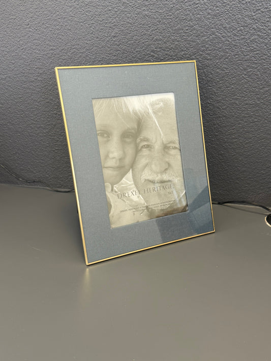 Navy Linen and Gold Modern Frame 5x7