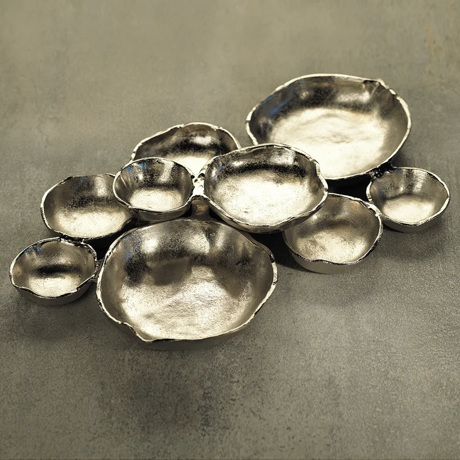 Cluster of Nine Serving Bowls - Nickel