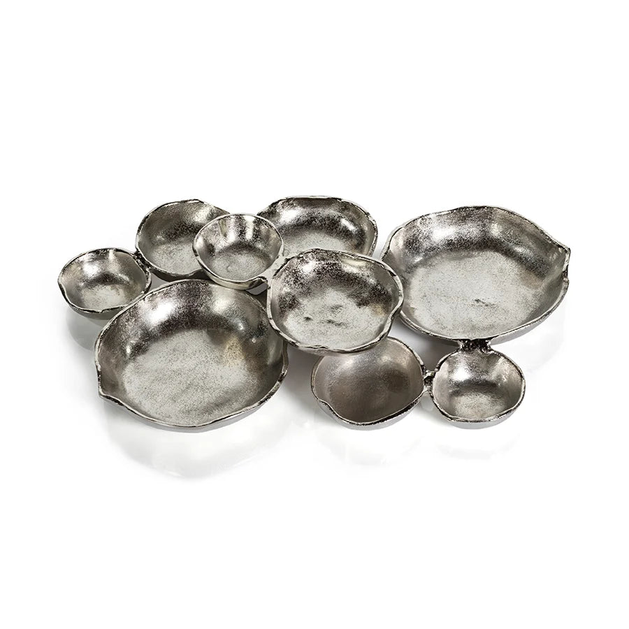 Cluster of Nine Serving Bowls - Nickel
