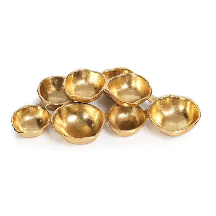 Small Cluster of 8 Serving Bowls- Bright Gold