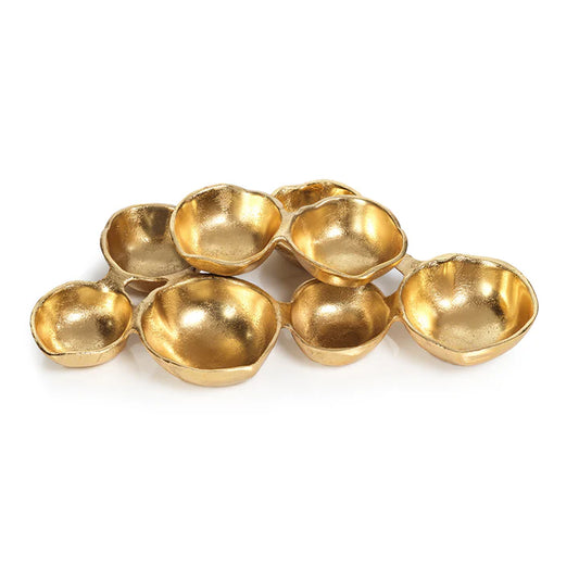 Small Cluster of 8 Serving Bowls- Bright Gold