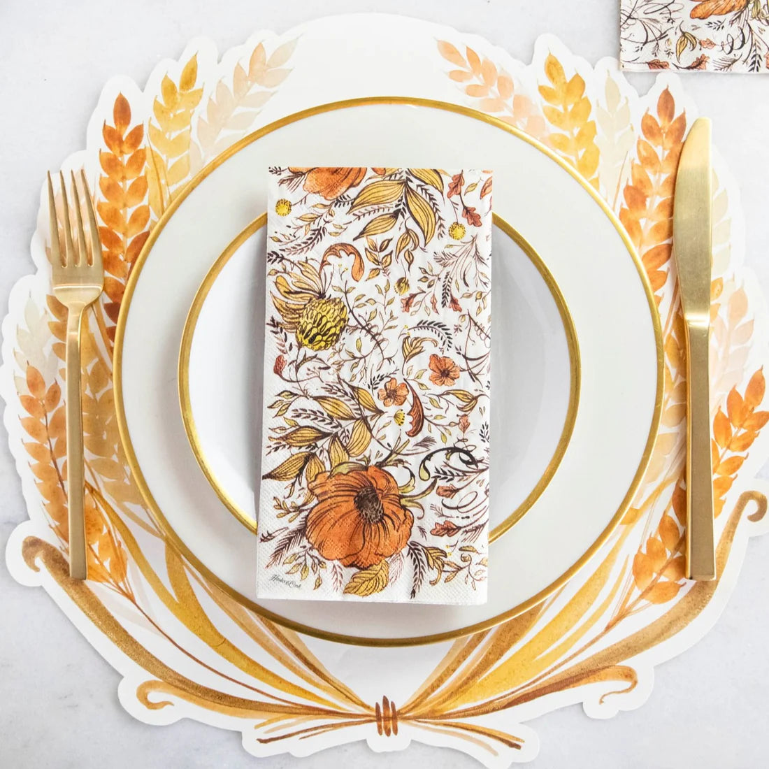 Die-Cut Golden Harvest Placemat – Fall Table Decor &amp; Thanksgiving Setting