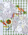 Die-cut Coloring Bunny Wreath Placemat - 12 sheets