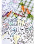 Die-cut Coloring Bunny Wreath Placemat - 12 sheets
