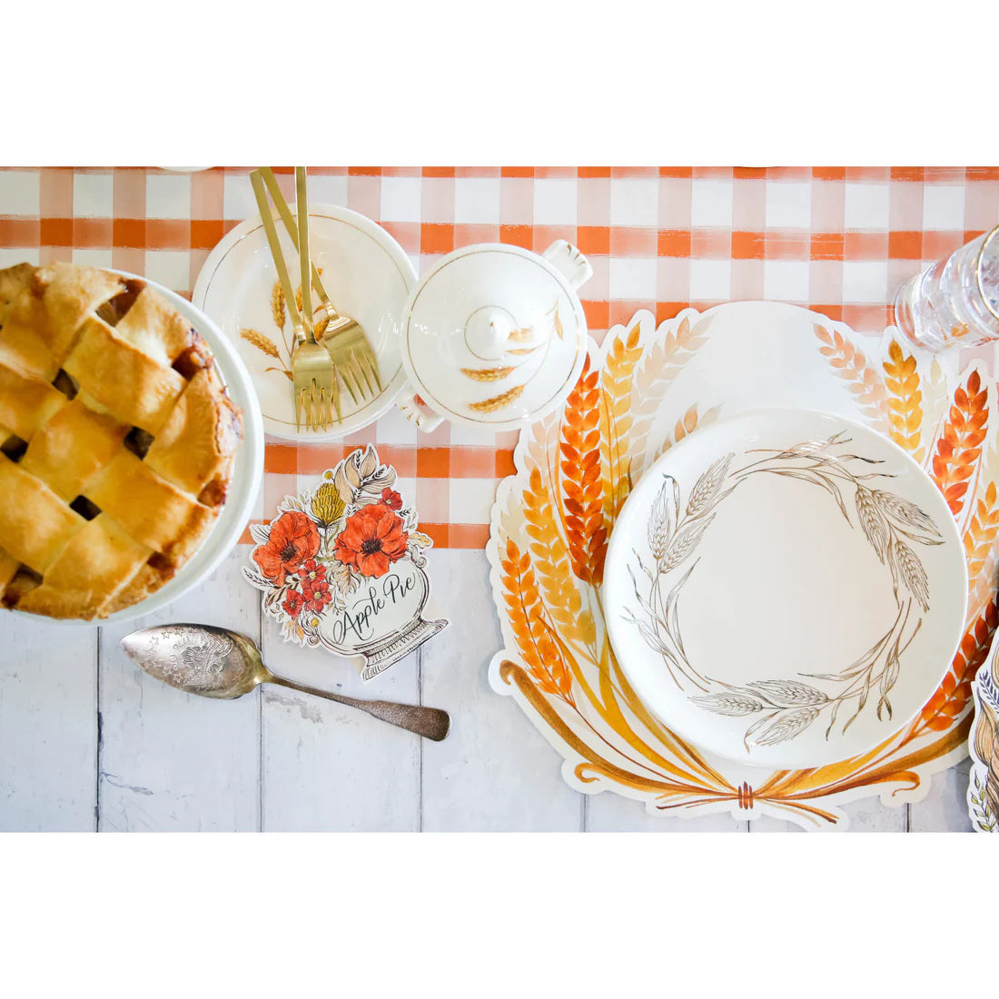 Die-Cut Golden Harvest Placemat – Fall Table Decor &amp; Thanksgiving Setting