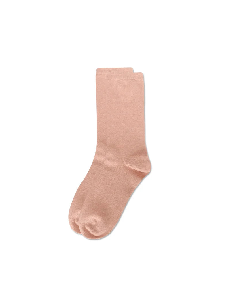 Women's Solid Soft Flat Knit Cashmere Blend Crew Sock