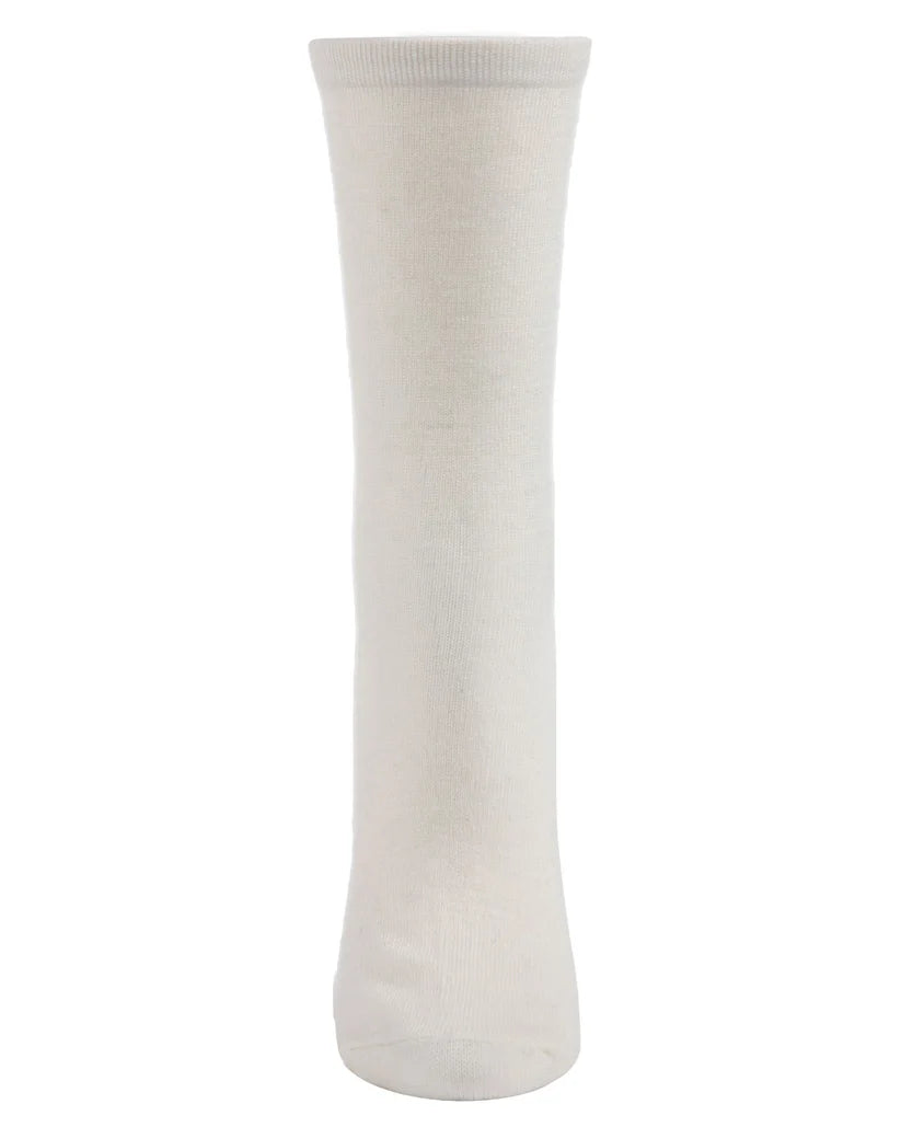 Women's Solid Soft Flat Knit Cashmere Blend Crew Sock