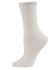 Women's Solid Soft Flat Knit Cashmere Blend Crew Sock