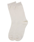 Women's Solid Soft Flat Knit Cashmere Blend Crew Sock