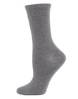 Women's Solid Soft Flat Knit Cashmere Blend Crew Sock