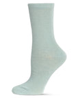 Women's Solid Soft Flat Knit Cashmere Blend Crew Sock