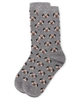 Women's Soft Pretty Puppy Dog Face Cashmere Blend Crew Socks