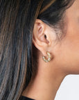 RITA HOOPS - pave - GOLD