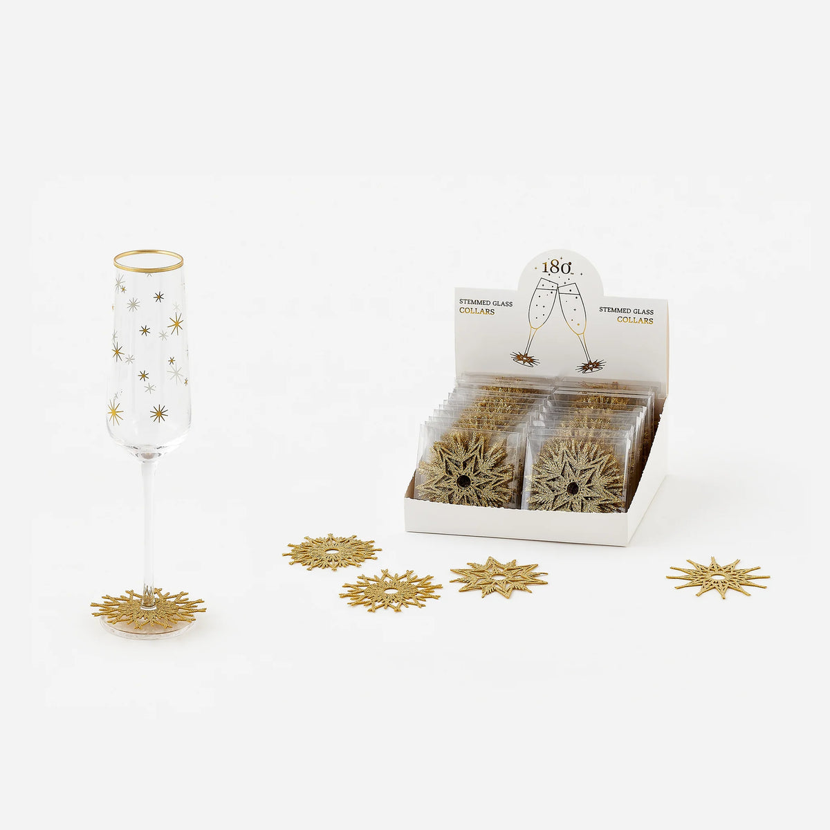 Gold Snowflake Stemware Collars