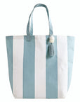 Large Canvas Tote - Blue Cabana Stripe