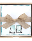 Square Notepaper with Acrylic Tray - Beach Chairs